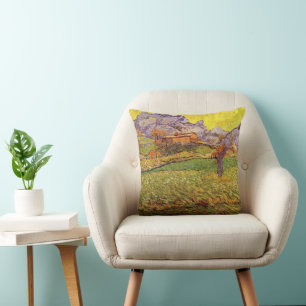 Meadow in Mountains by Vincent van Gogh Cushion