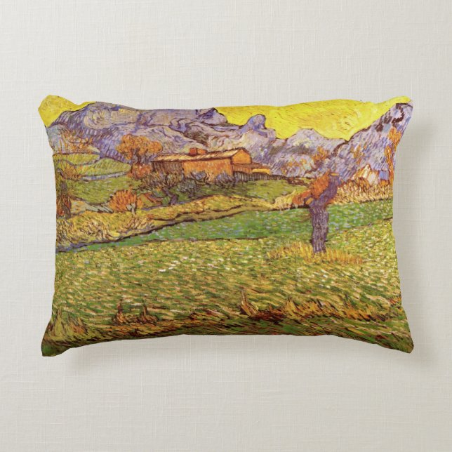 Meadow in Mountains by Vincent van Gogh Decorative Cushion (Front)