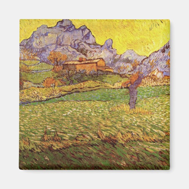 Meadow in Mountains by Vincent van Gogh Magnet (Front)
