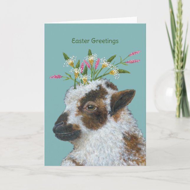 Meadow lamb Easter card (Front)