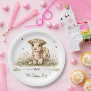 Meadow Melody cow paper plates