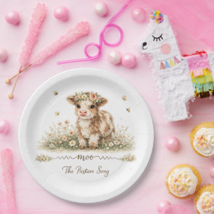 Meadow Melody cow paper plates