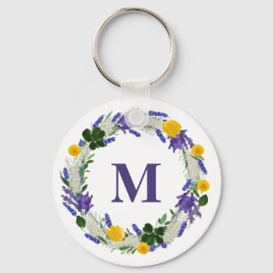 Meadow Monogram - Custom Lavender Key Ring