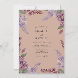 Meadow Muted Lilac Purple Eucalyptus Wedding Invitation