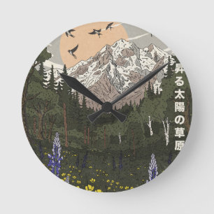 Meadow Of the Rising Sun Round Clock