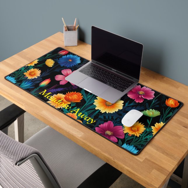 Meadow of Vivid Flowers  Desk Mat (Office 2)