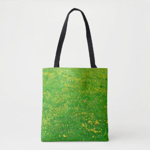 Meadow of wild flowers of the Dolomites Alps on su Tote Bag