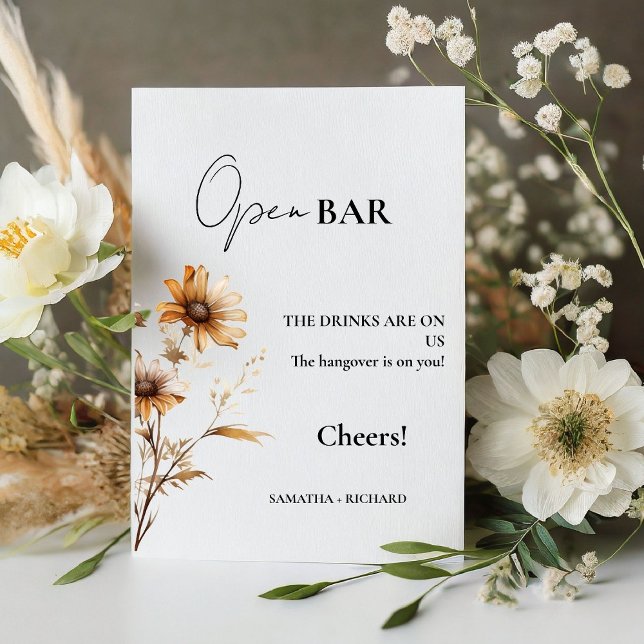  Meadow Open Bar Wedding Drinks Bar Sign (Creator Uploaded)