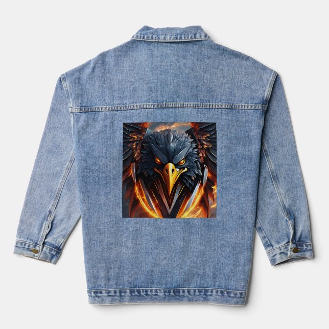 "Meadow Serenity: Wildflower Bliss Design"  Denim Jacket (Back)