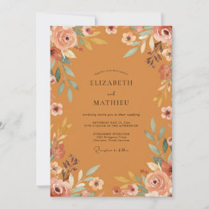 Meadow Terracotta Wildflower Wedding Invitation