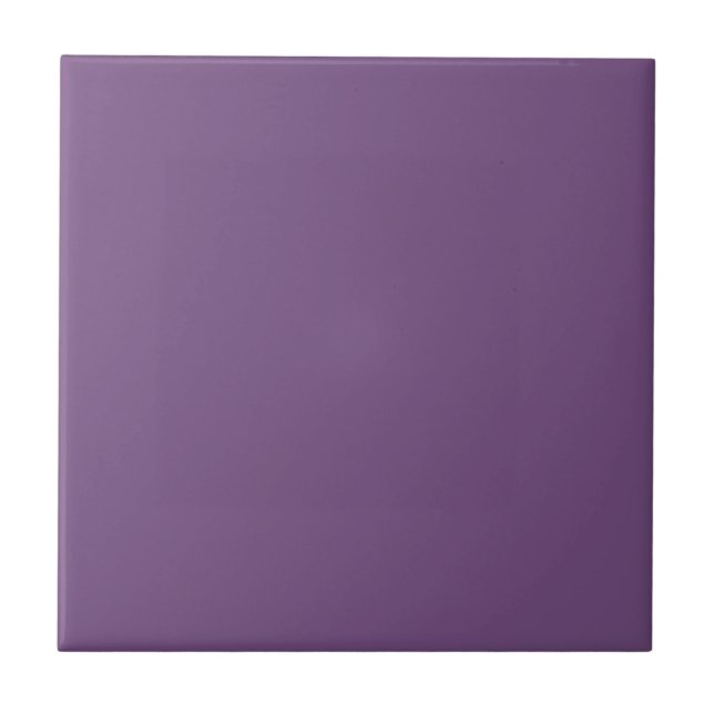 Meadow Violet Solid Colour Print, Purple Ceramic Tile (Front)