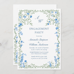 Meadow Watercolor Wildflowers ENGAGEMENT PARTY Invitation