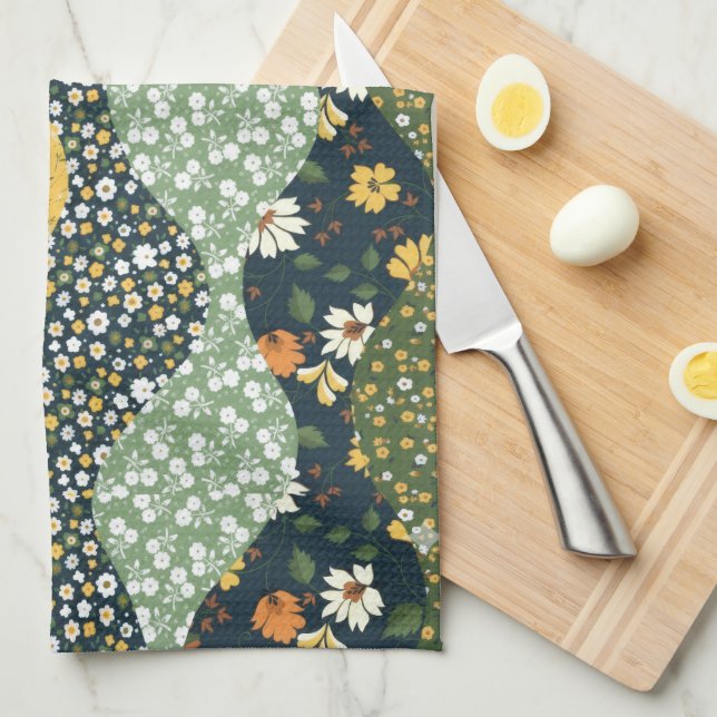 Meadow Waves Tea Towel (Quarter Fold)