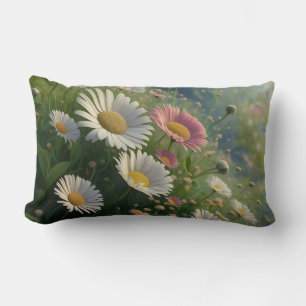 Meadow Whispers: A Daisy Symphony in Bloom Lumbar Cushion