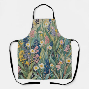 Meadow Whispers: Pastel Wildflowers Apron