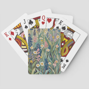 Meadow Whispers: Pastel Wildflowers Playing Cards