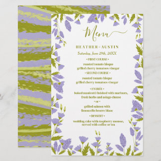 Meadow Wildflower Botanical Wedding Menu