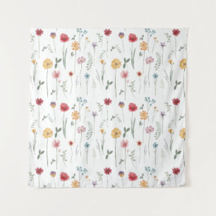 Meadow Wildflower Pattern Cottagecore Boho Vibe Tapestry