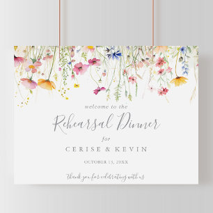 Meadow Wildflower Rehearsal Dinner Welcome  Poster