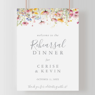 Meadow Wildflower Rehearsal Dinner Welcome  Poster