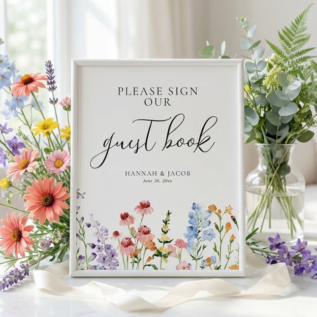 Meadow Wildflower Wedding Guest Book Sign (Creator Uploaded)