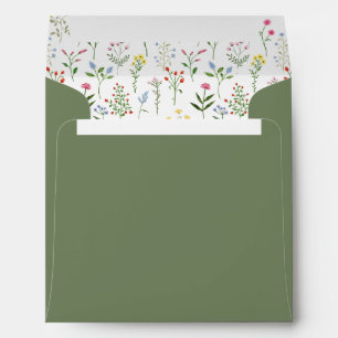 Meadow wildflower wedding square Envelope 