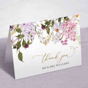Meadow Wildflower Wedding Thank You Card