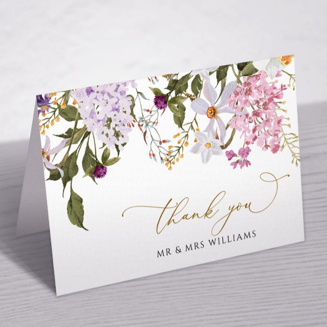 Meadow Wildflower  Wedding Thank You Card (Creator Uploaded)
