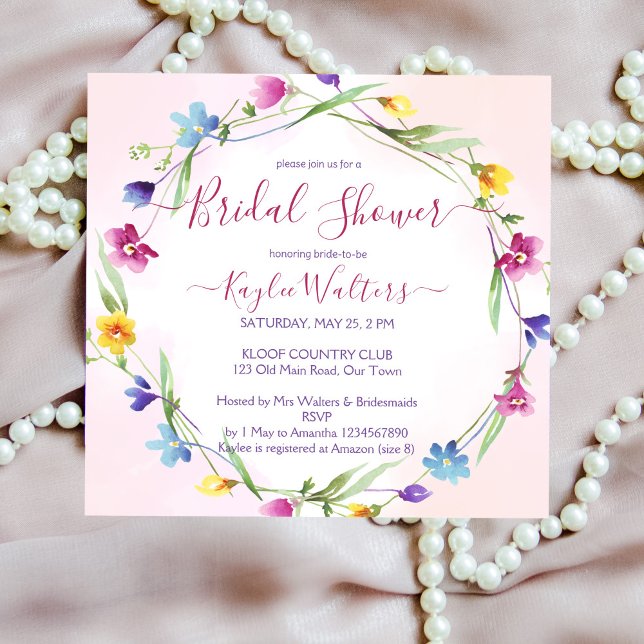 Meadow wildflowers boho bridal shower invitation (Creator Uploaded)