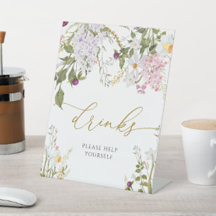 Meadow Wildflowers Shower Drinks Sign