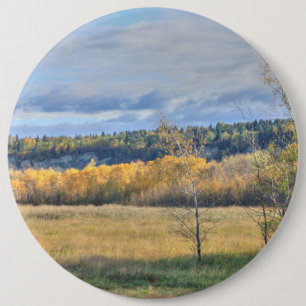 Meadow with Aspens 6 Cm Round Badge