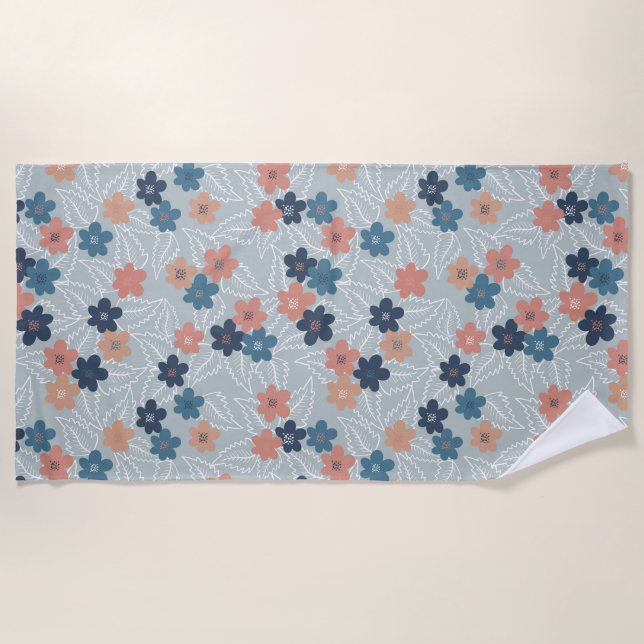 Meadow with colourful spring flowers beach towel (Front)