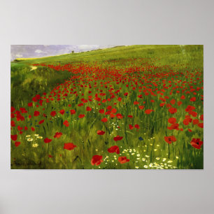 Meadow with Poppies (1896) Merse Pál Szinyei Poster