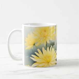 Meadow With Watercolor Chrysanthemums Coffee Mug