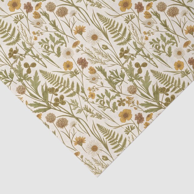 Meadowcore Botanical Illustrations Flowers Grasses Tissue Paper (Detail)