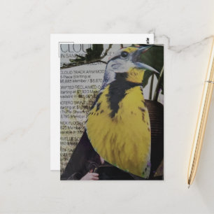 Meadowlark Surreal Collage Postcard