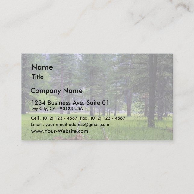 Meadows Trees Grasses Pines Business Card (Front)