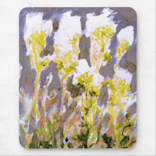 Meadowsweet flowers watercolor mouse pad