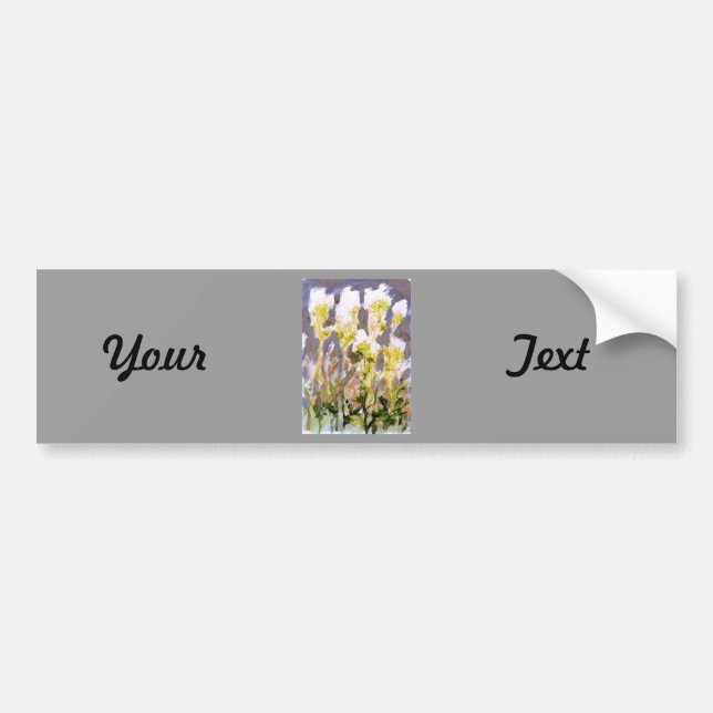 Meadowsweet Wild Flowers & Your Text Bumper Sticker (Front)