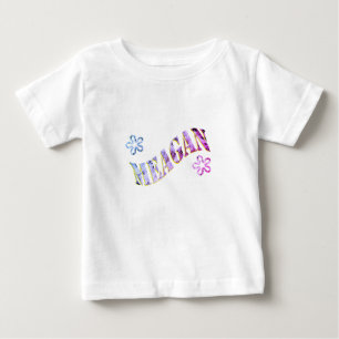 "Meagan" Floral Girls Name, Baby T-Shirt