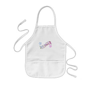 "Meagan" Floral Girls Name, Kids Apron
