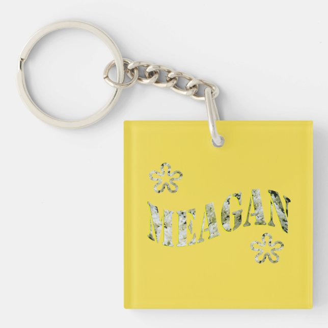 Meagan, Ladies Name Logo, Key Ring (Front)