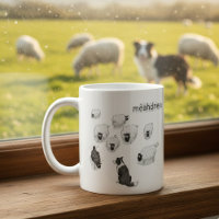 Mêahdness Funny Sheep Dog Pen Sketch Cartoon