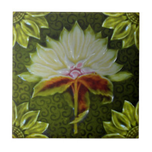 Meakin Art Nouveau Majolica Faux Relief Repro Ceramic Tile