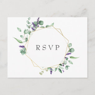 MEAL CHOICE Modern Eucalyptus Floral Wedding RSVP Postcard