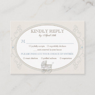 Meal Choice Selection RSVP Vintage Carriage Ivory  Enclosure Card