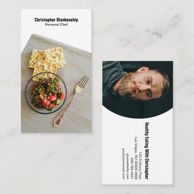 Meal Place Setting Personal Chef Custom Photo Business Card (Front/Back)