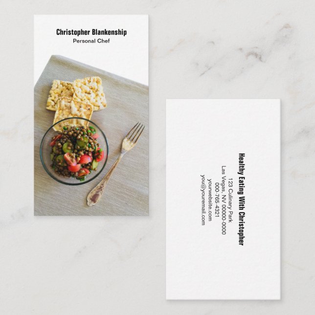 Meal Place Setting Personal Chef Custom Photo  Business Card (Front/Back)