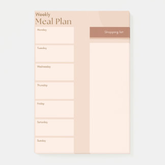 Meal Plan Post-it Notes
