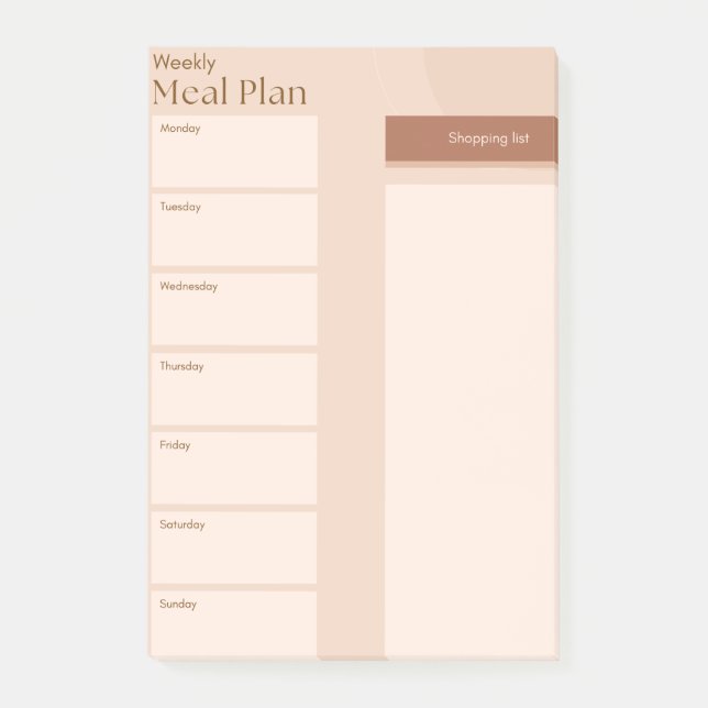Meal Plan Post-it Notes  (Front)